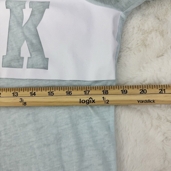 PINK by Victoria's Secrect Long Sleeve Women's Shirt Size M Seablue & White - Picture 7 of 9